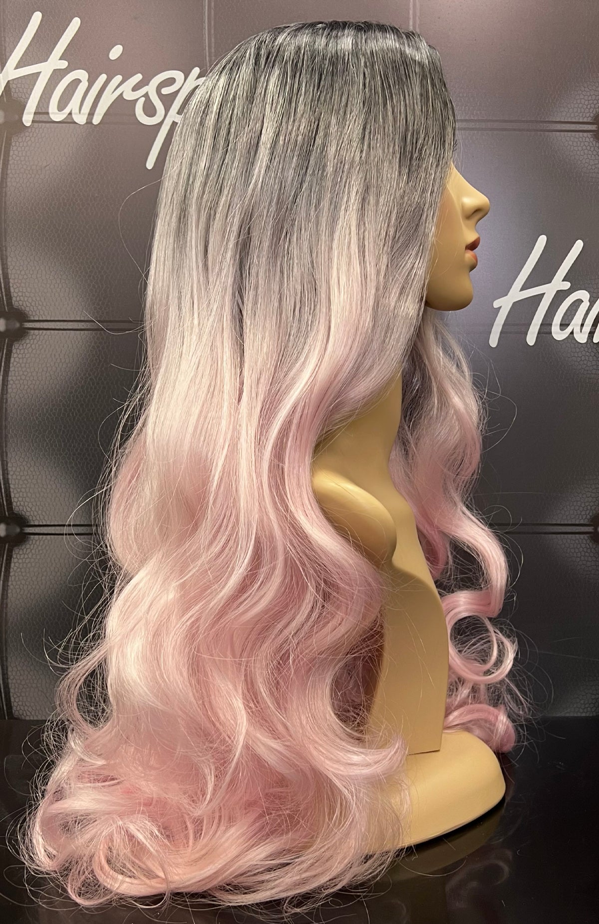 WAVY SYNTHE WIG AS01- PINK ROOTED