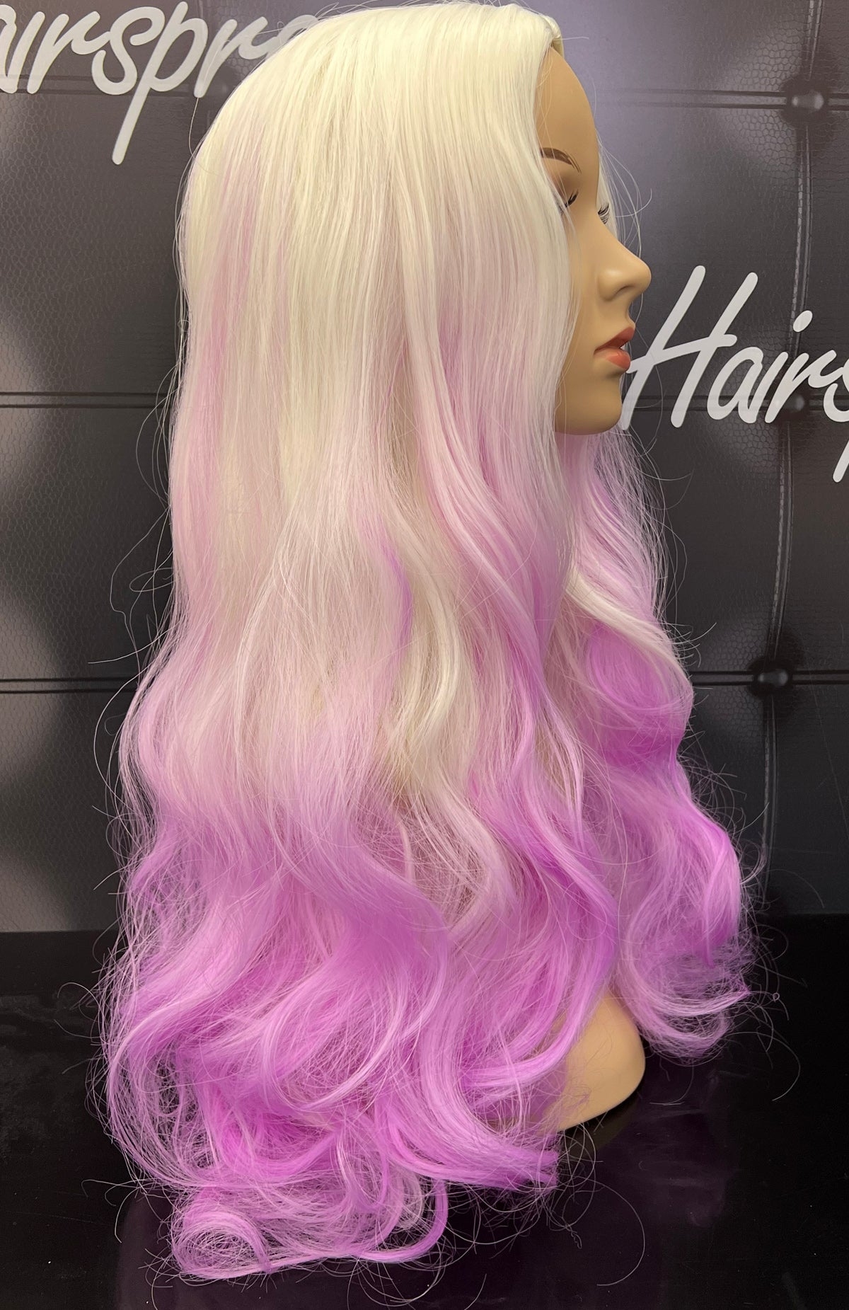 WAVY SYNTHETIC WIG AS01 WHITE PURPLE