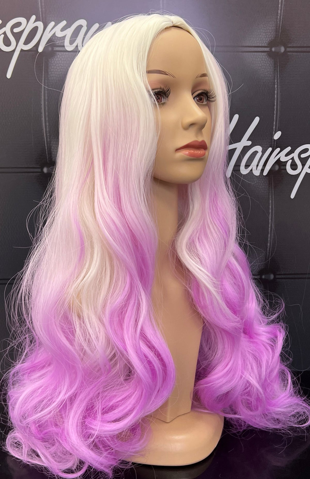 WAVY SYNTHETIC WIG AS01 WHITE PURPLE