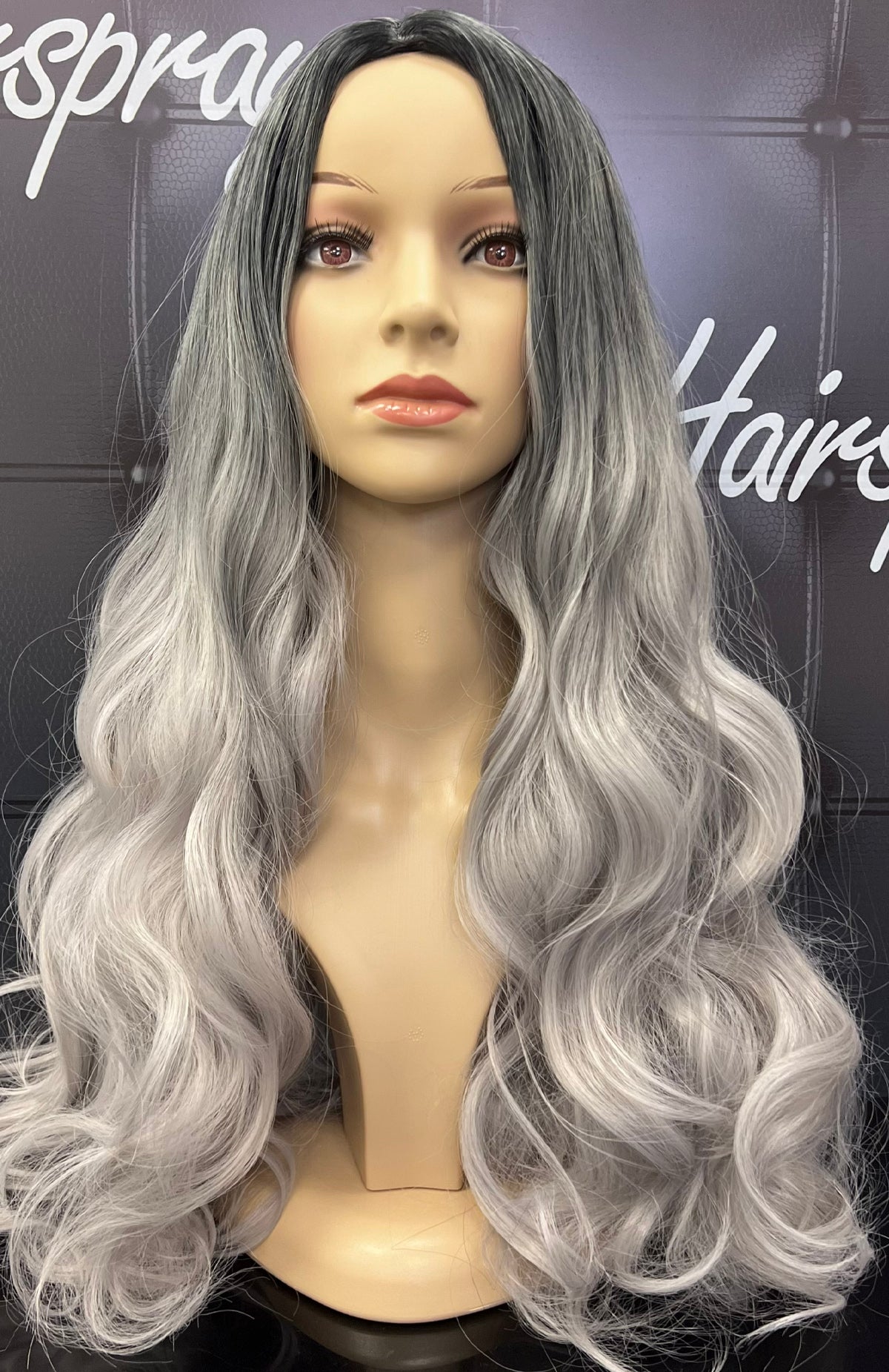WAVY SYNTHETIC WIG AS01-BLACK/SILVER