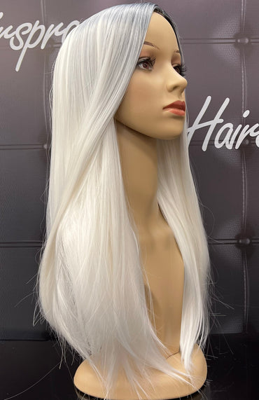 LONG STRAIGHT WHITE D005-1B