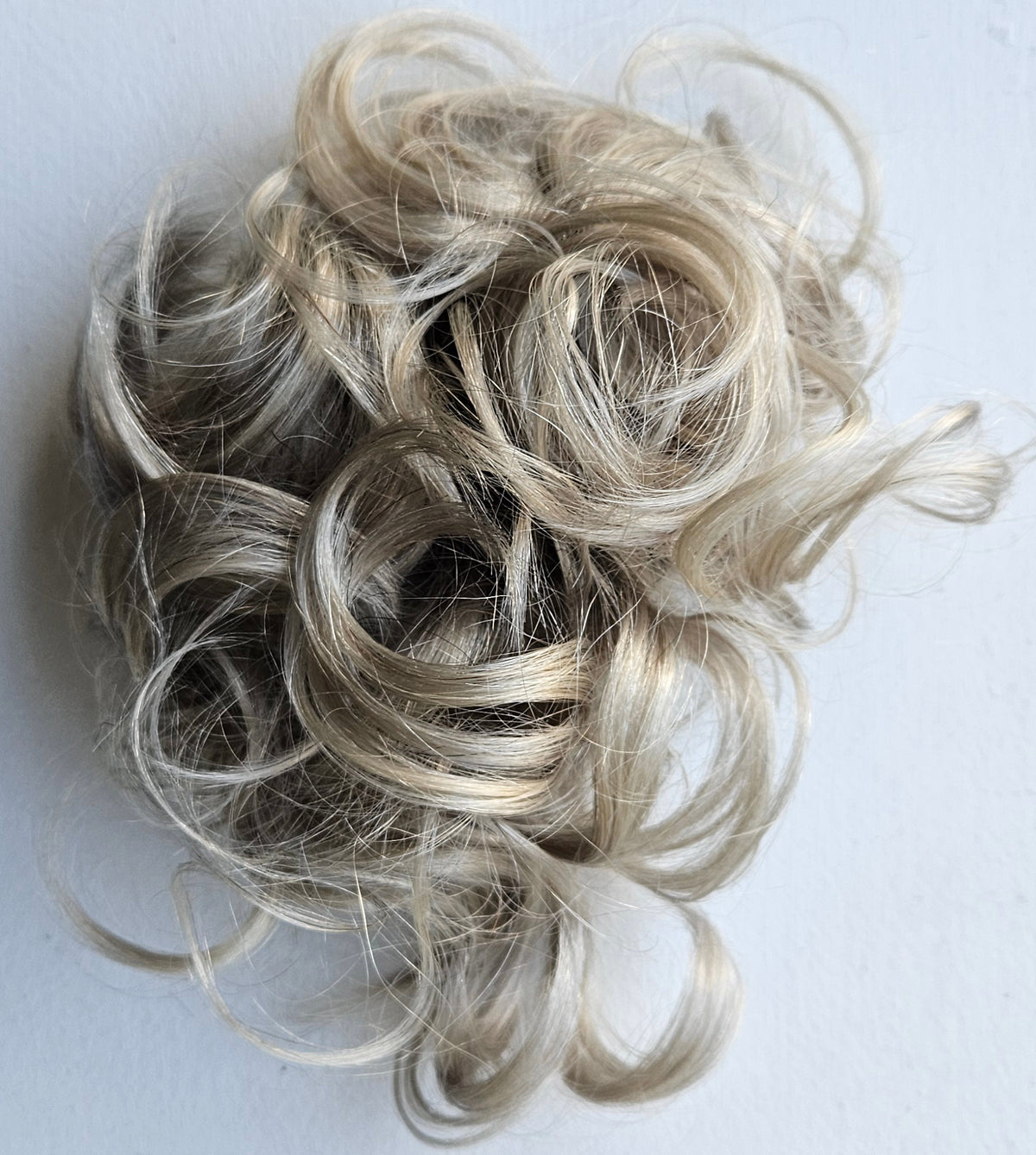 Human Hair Scrunchie Grey