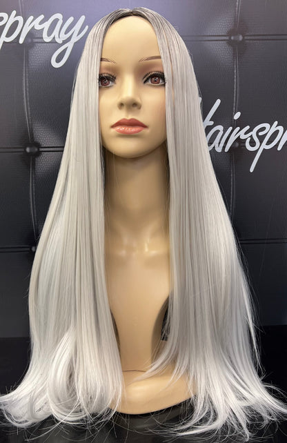 MADISON LONG WIG ROOTED SILVER