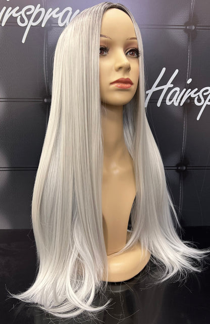 MADISON LONG WIG ROOTED SILVER