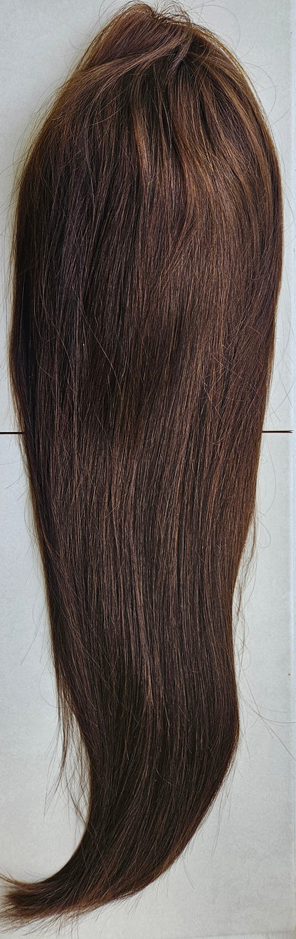 COLOUR #2 FRONT LACE HUMAN HAIR WIG 22 INCHES