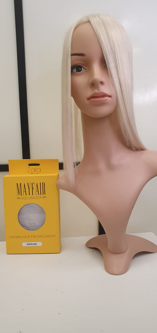 ZARA Medium Human Hair Topper WHITE MIX