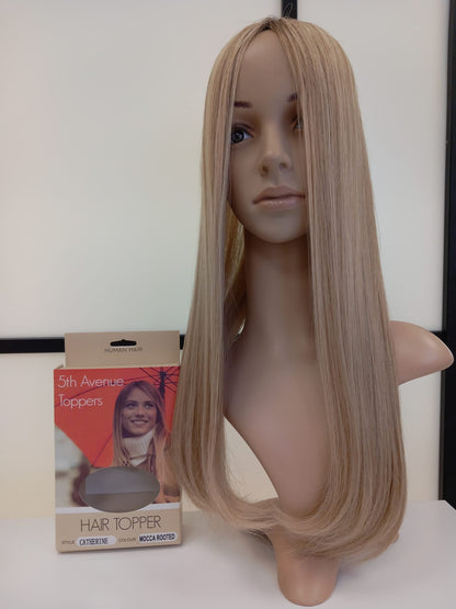 Catherine Human Hair Topper Mooca Rooted