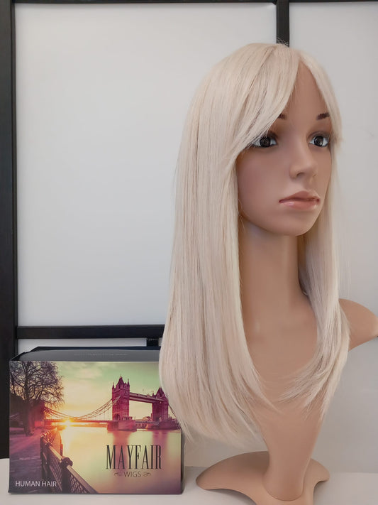 Victoria Human Hair Wig WHITE MIX