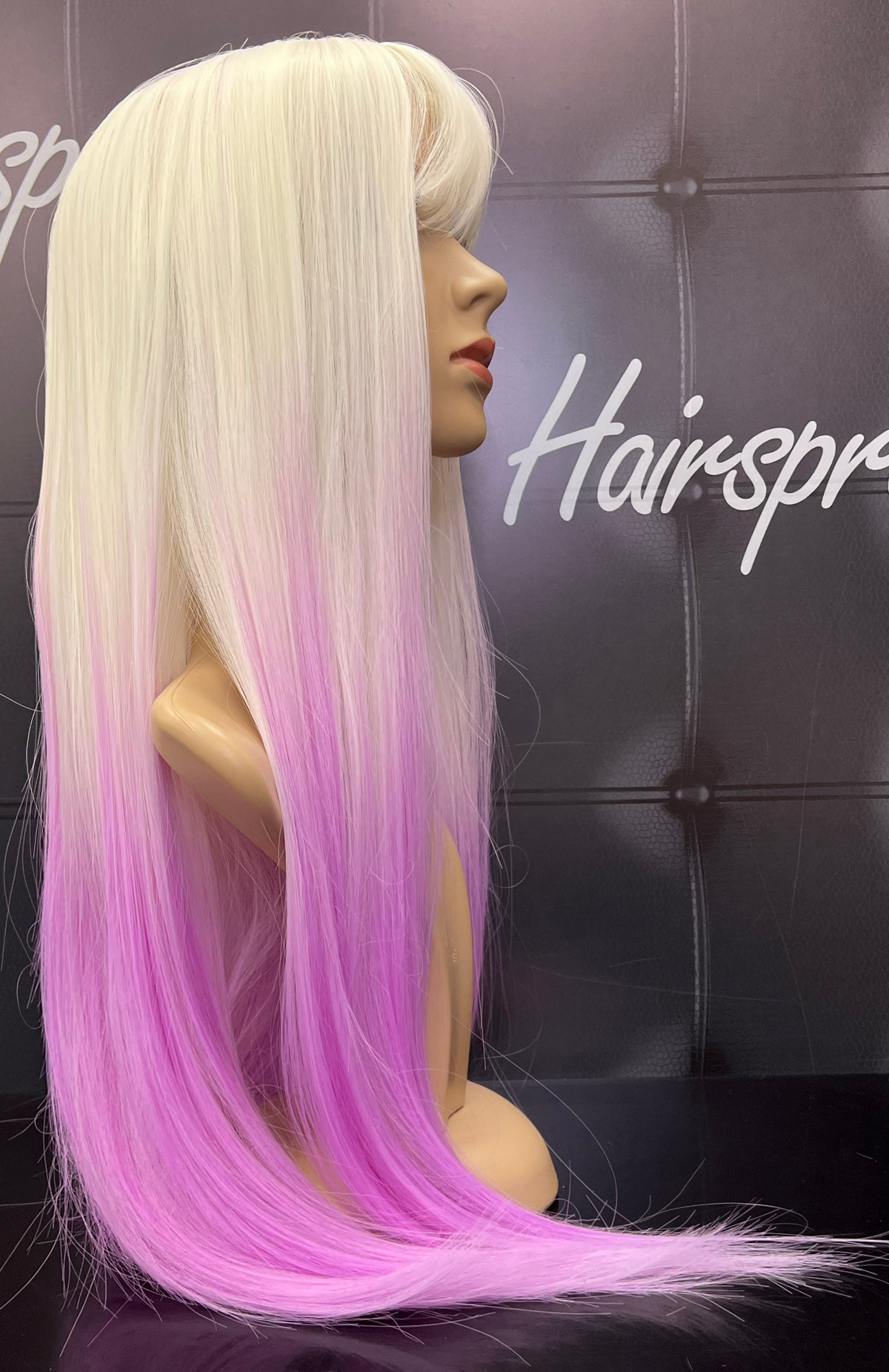 XL STRAIGHT SYNTHETIC WIG X679 - WHITE/PURPLE