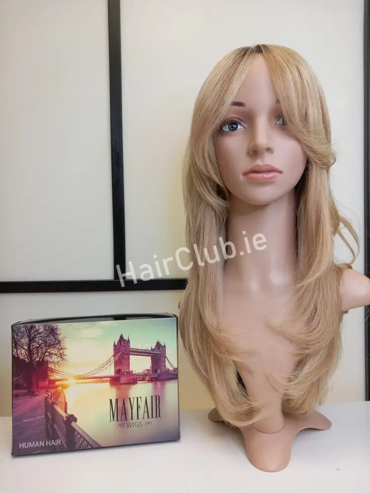 Angelina Human Hair Wig Mocha Rooted B