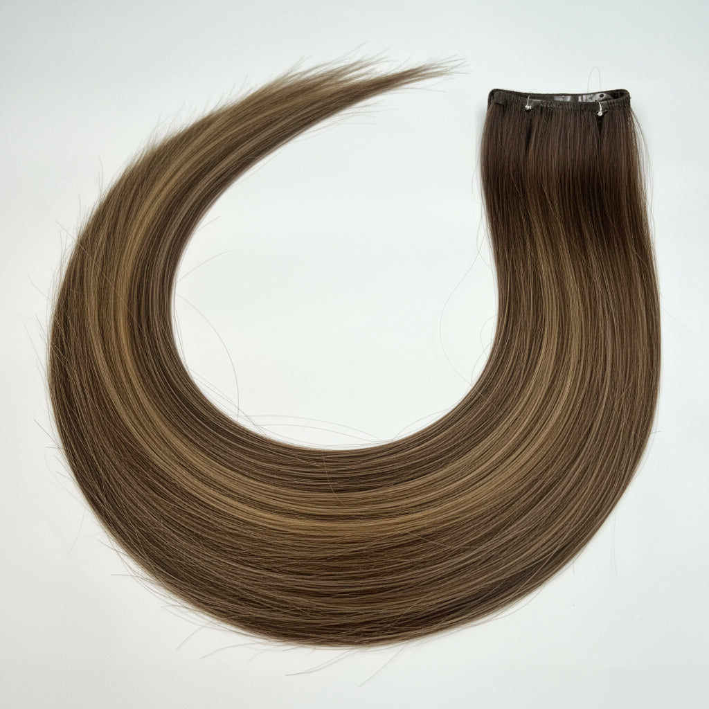 SHADED CAPPUCINNO -  Invisible Length Human Hair Extensions