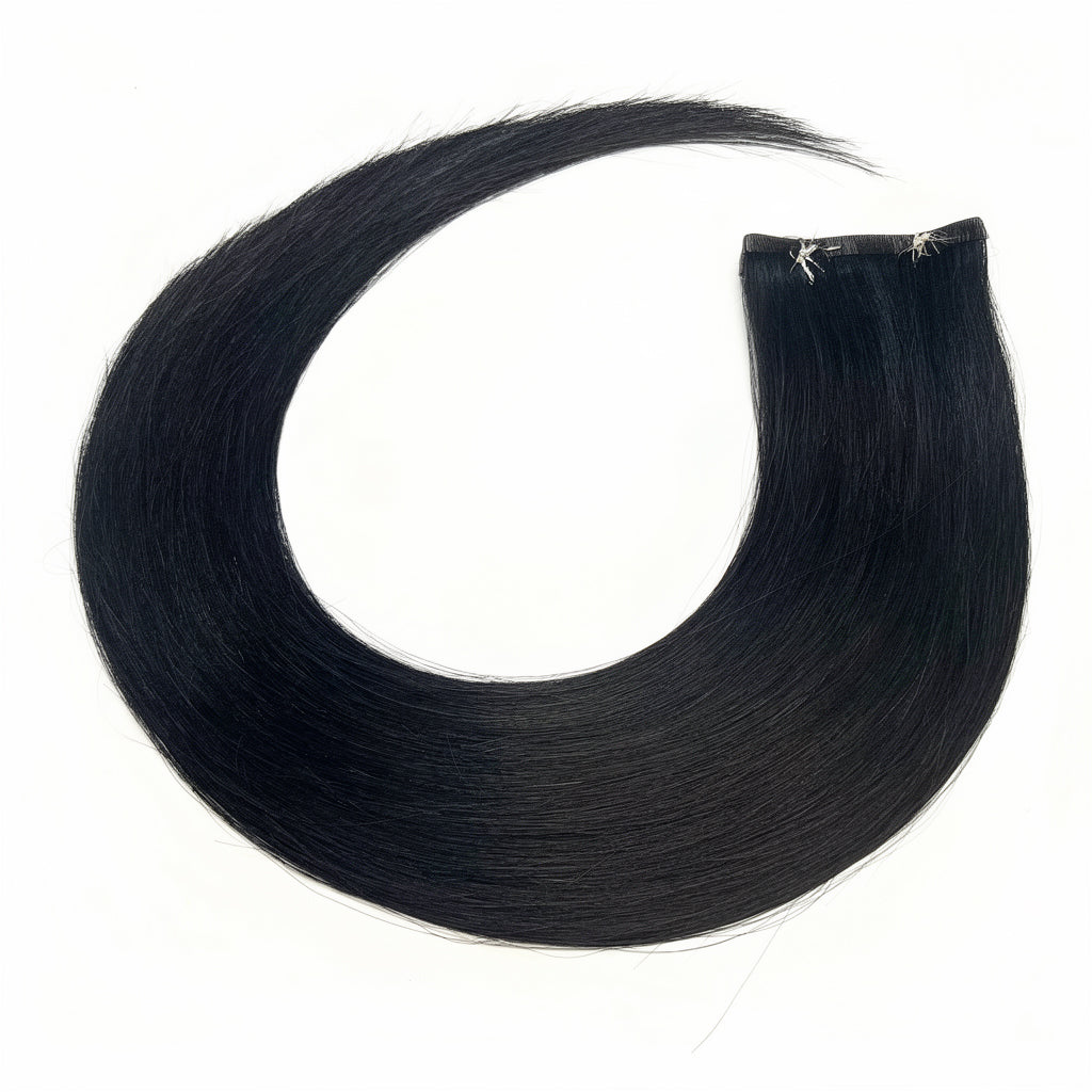 Colour BLACK Invisible Length Human Hair Extensions