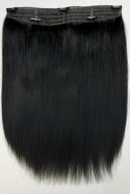 Colour 1 Black Russian Hair Invisible Clip-in 16inch
