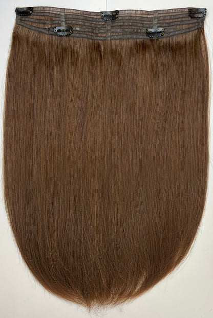 Colour 3 Chocolate Brown/Natural brown Russian Hair Invisible Clip-in 16inch