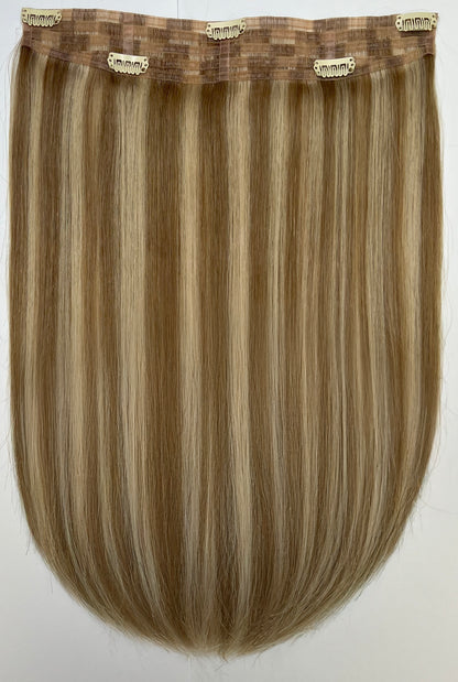10/22 Cool Blond/Lowlights Mixed (2 Tones) Russian Hair Invisible Clip-in 16inch