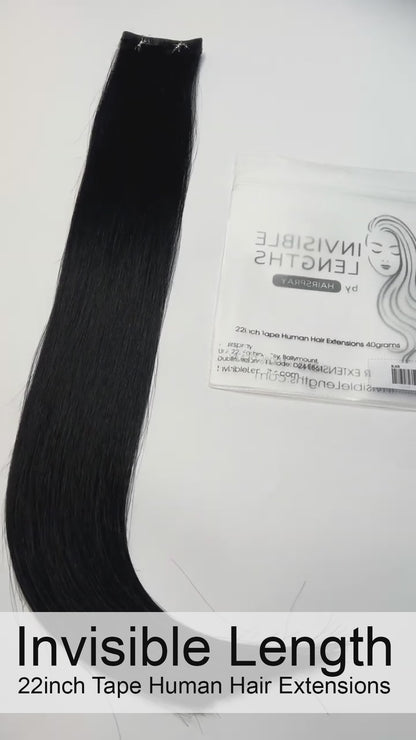 Colour BLACK Invisible Length Human Hair Extensions
