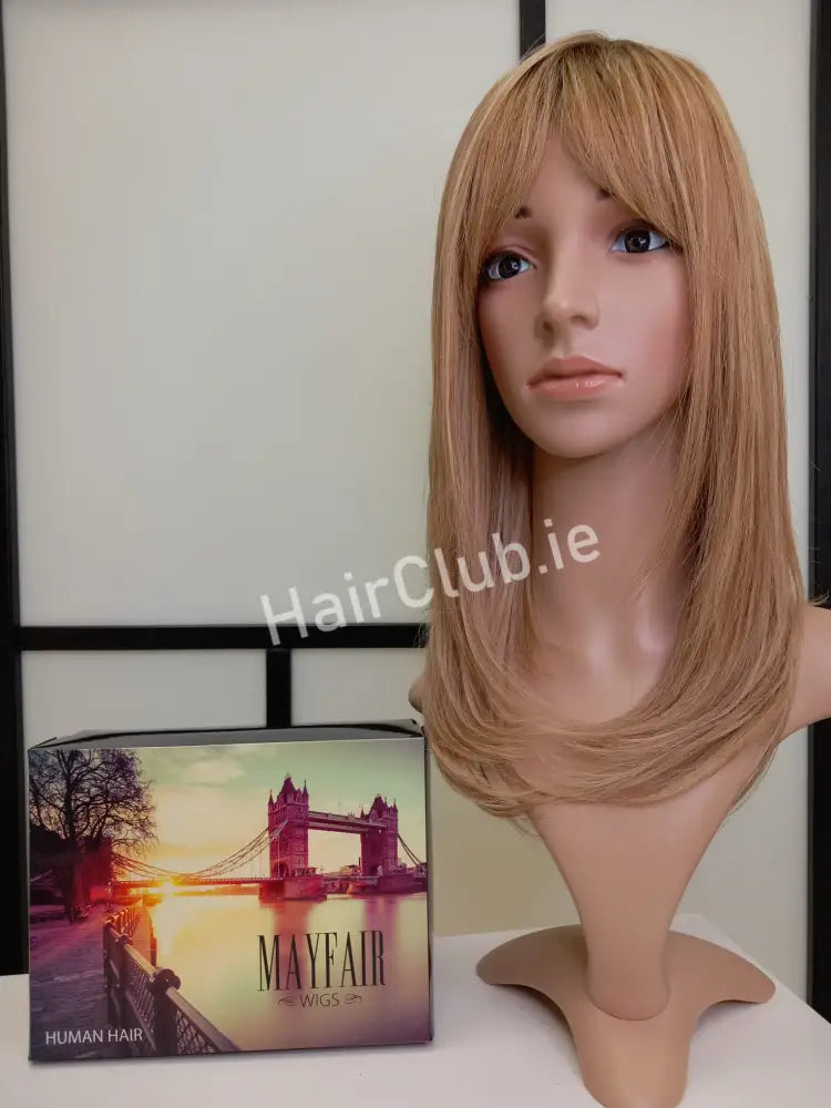 Victoria Human Hair Wig Coffee Rooted