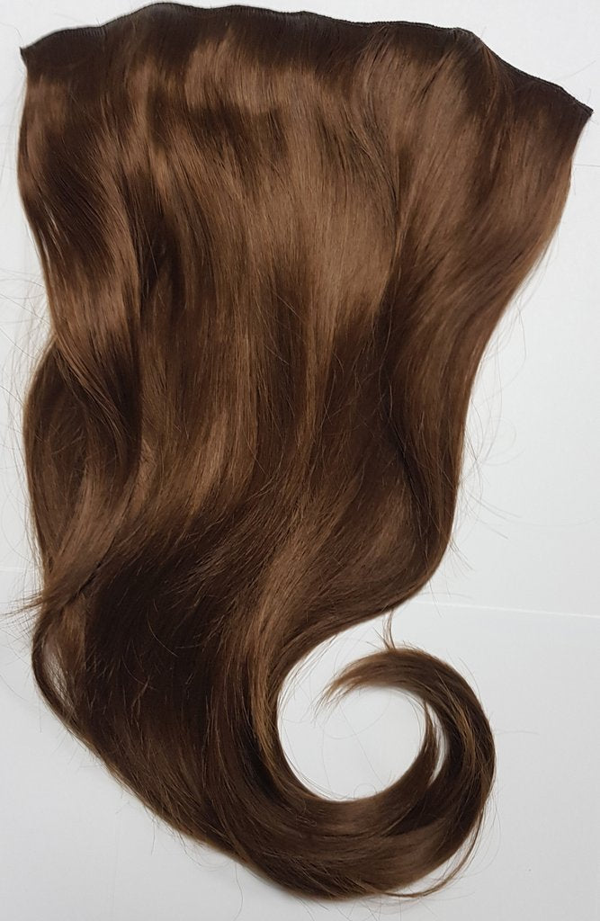 10 Light Chestnut Brown Hairspray Clip-in Extensions Straight