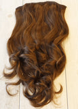 10 Light Chestnut Brown Moroccan Extra Long Wavy Clip-in