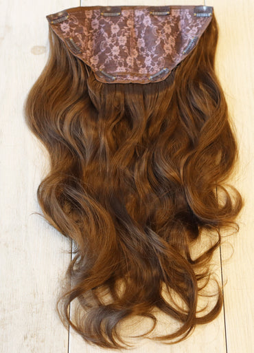 10 Light Chestnut Brown Moroccan Extra Long Wavy Clip-in