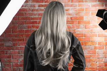 Madison Wig Ombre Grey/Black with Fringe