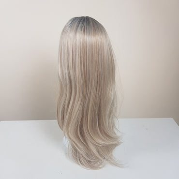 Light Gold Blonde Rooted Madison Wig No Fringe