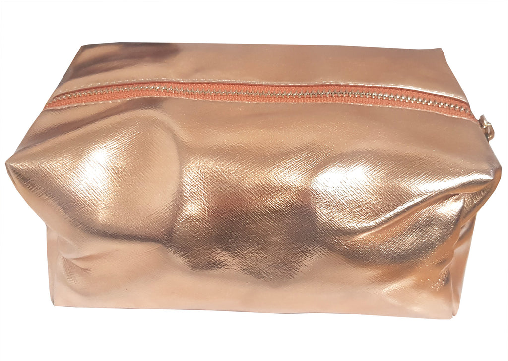 Saffiano Metallic Cosmetic Bag