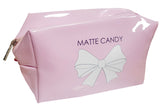 Matte Candy Cosmetic Bag Pink White Bow