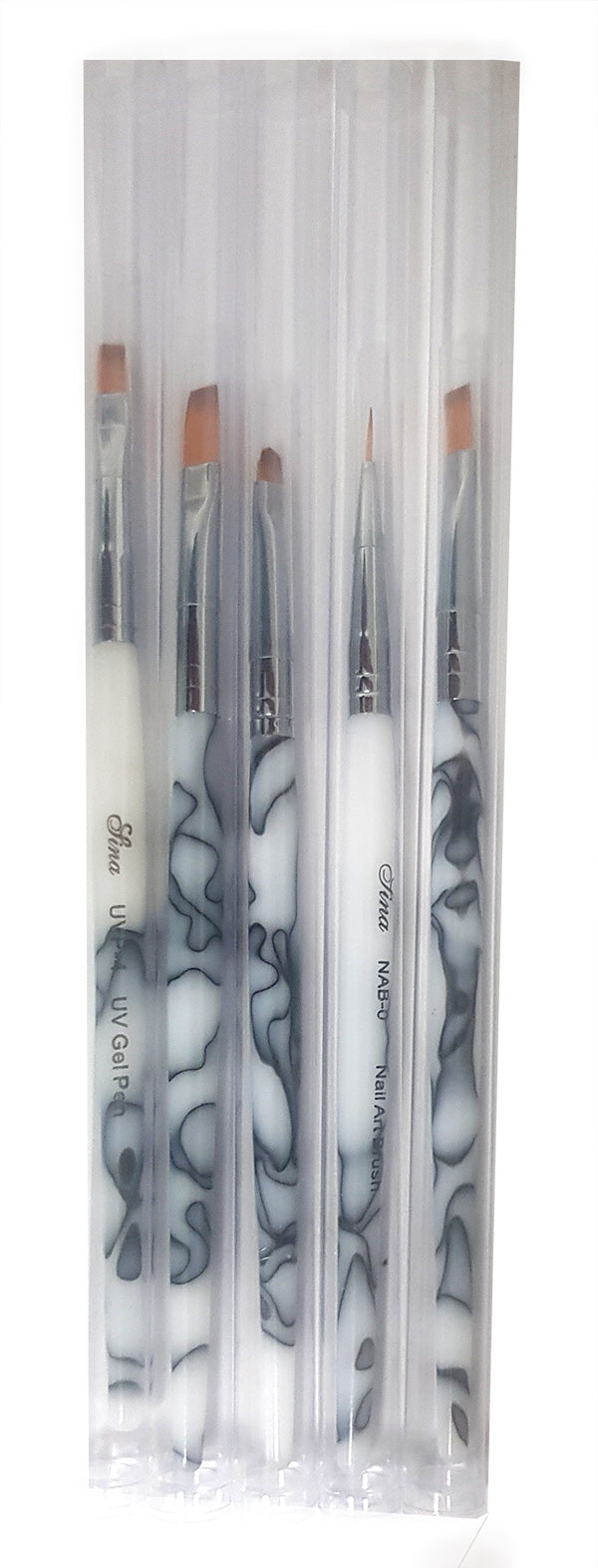 Gel Nail Brush Set 5 Pcs - Marble Effect