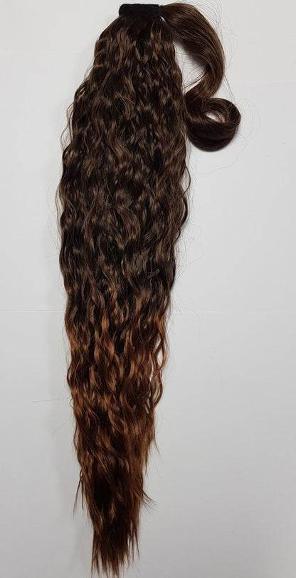 Ginger Brown Spiral Curl Ponytail 28inch