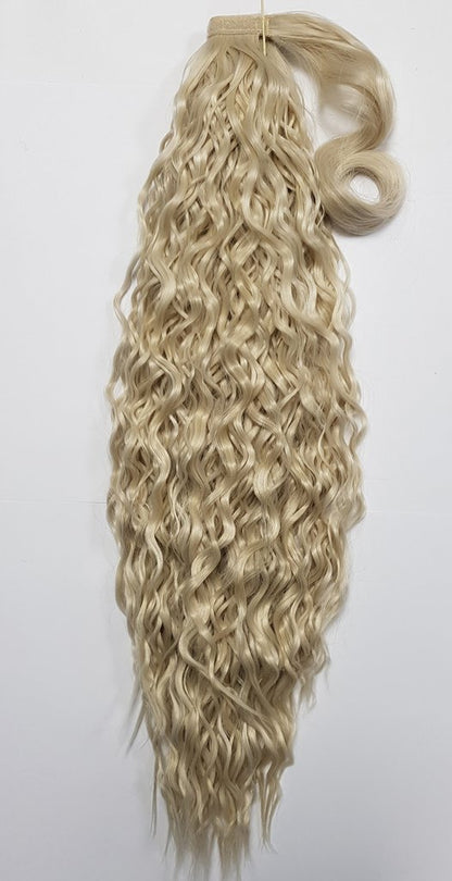 Light Ash Blonde Spiral Curl Ponytail 28inch
