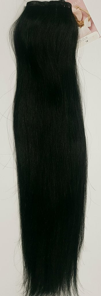 Colour 1 Black Russian Hair Invisible Clip-in 16inch
