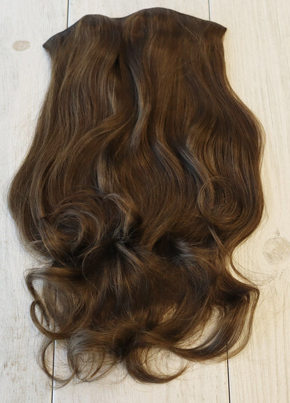 8 Neutral Light Brown Moroccan Extra Long Wavy Clip-in