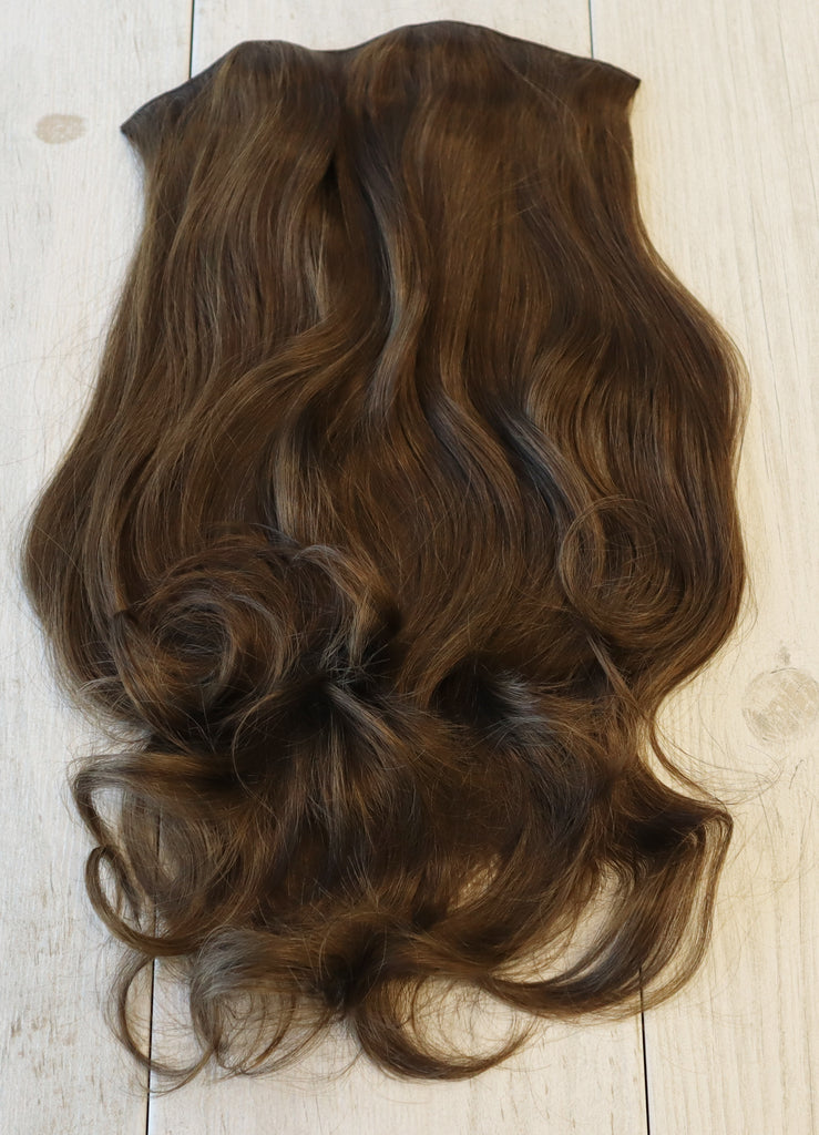 8 Neutral Light Brown Moroccan Extra Long Wavy Clip-in